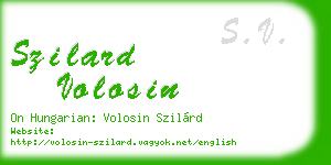 szilard volosin business card